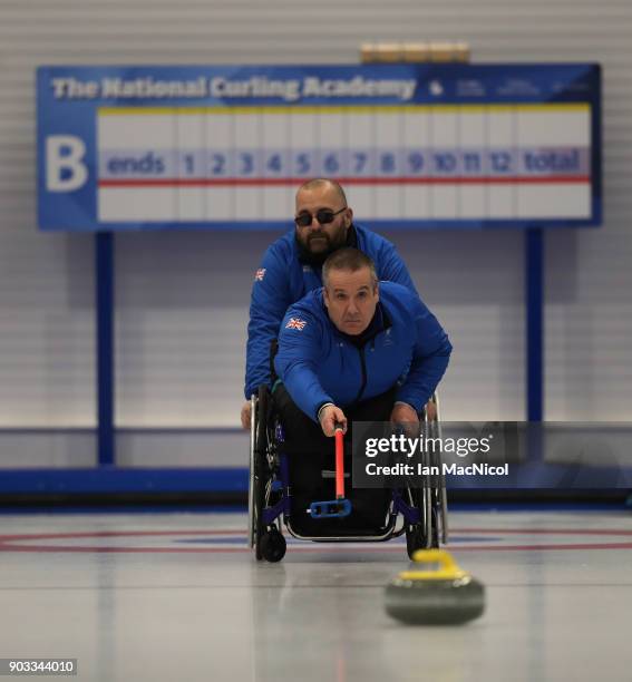 Robert McPherson is seen at announcement of the ParalympicsGB Wheelchair Curling Team at The National Curling Centre on January 10, 2018 in Stirling,...