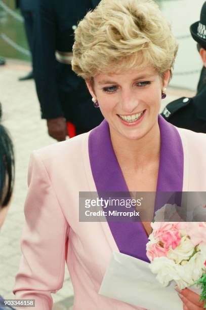 The Princess of Wales, Princess Diana, visits Princess Diana visits Hull Branch of 'Relate' marriage Guidance Centre. Yorkshire. England. Picture...