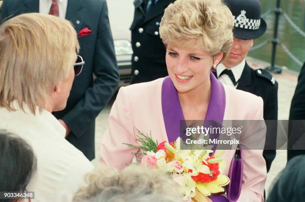 The Princess of Wales, Princess Diana, visits Princess Diana visits Hull Branch of 'Relate' marriage Guidance Centre. Yorkshire. England. Picture...