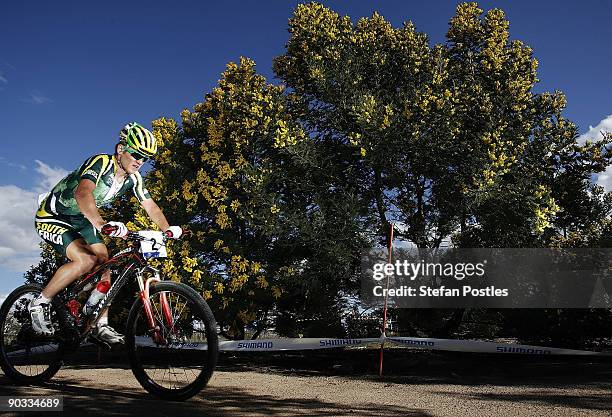 Burry Stander of South Africa in action during the 2009 Mountain Bike & World Trials World Championship held at Mt Stromlo on September 4, 2009 in...