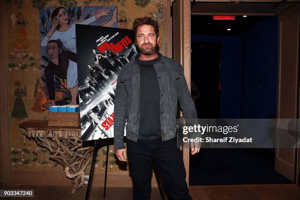 Gerard Butler attends "Den Of Thieves" Private Screening at the Whitby Hotel on January 9, 2018 in New York City.