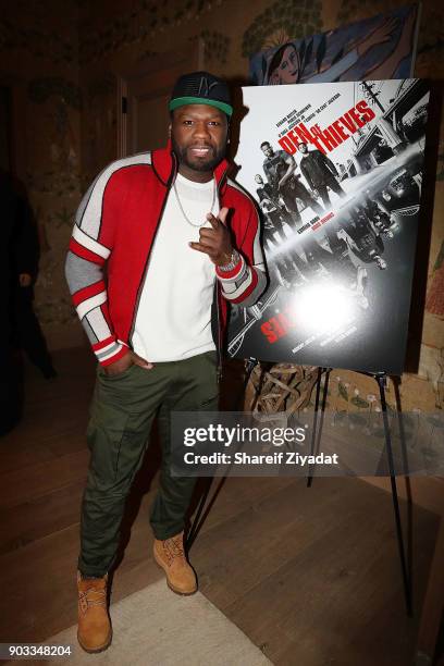 Curtis "50 Cent" Jackson attend "Den Of Thieves" Private Screening at the Whitby Hotel on January 9, 2018 in New York City.