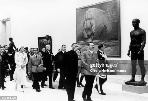 Hitler Visiting the Great German Art Exhibition. Private Collection.