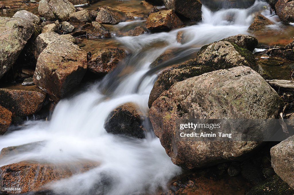 Water Flowing through Rocks, Acadia National Park