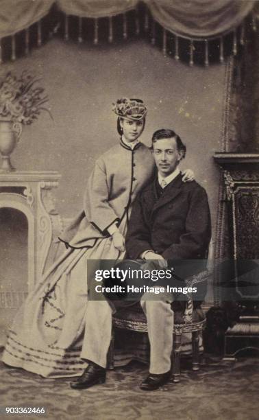 Portrait of Grand Duke Nicholas Alexandrovich of Russia and Princess Dagmar of Denmark . Found in the Collection of State Hermitage, St. Petersburg.