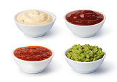 Bowls with sauces