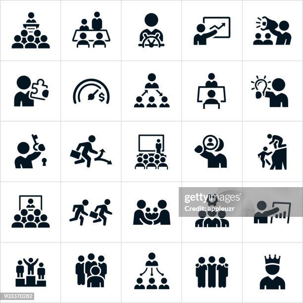 stockillustraties, clipart, cartoons en iconen met leiderschap pictogrammen - beslissingen