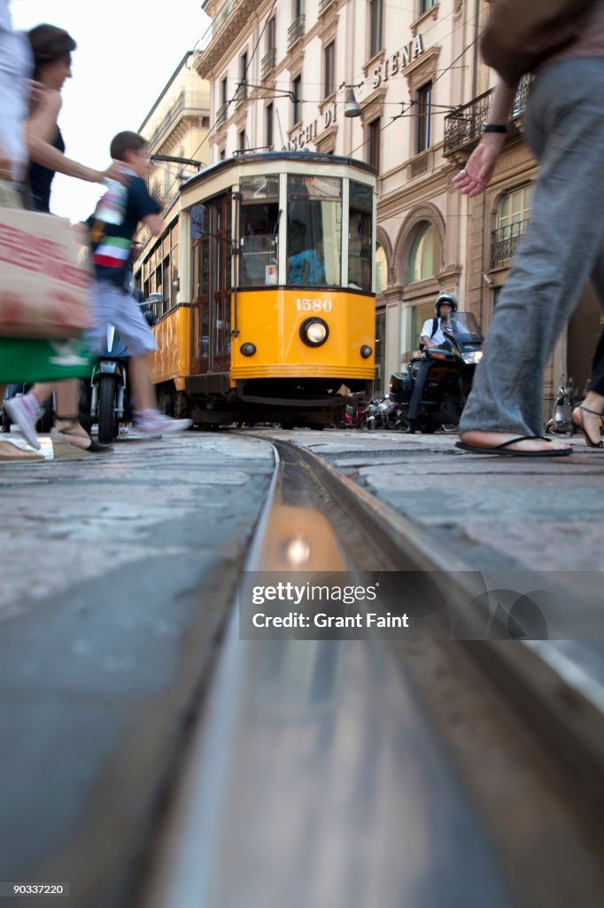 Low angle view of street car