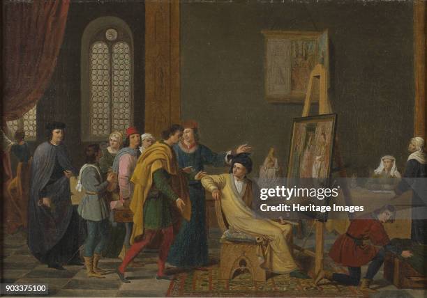 Antonello da Messina in the studio of Jan van Eyck. Found in the Collection of Monastère royal de Brou.