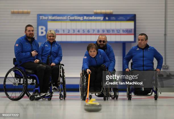 Hugh Nibloe, Angie Malone, Aileen Nelson, Gregor Ewan, Robert McPherson and Angie Malone are seen at announcement of the ParalympicsGB Wheelchair...