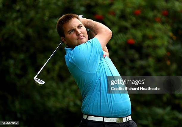 Gavin Dear of Scotland in action during a GB&I Walker Cup practise round at Sunningdale Golf Club on September 4, 2009 in Sunningdale, England.