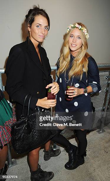 Marina Hanbury and Mary Charteris attend the launch of Daphne Guinness' new fragrance 'Daphne', at Dover Street Market on September 3, 2009 in...