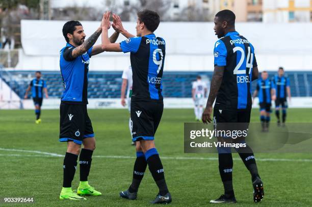 Lior Refaelov of Club Brugge, Jelle Vossen of Club Brugge, Stefano Denswil of Club Brugge during the friendly match between FC Groningen and Club...