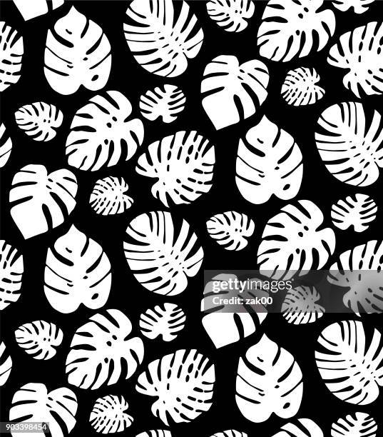 palm leaf seamless background - foliate pattern stock illustrations