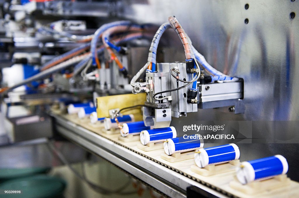 A li-ion battery production line.