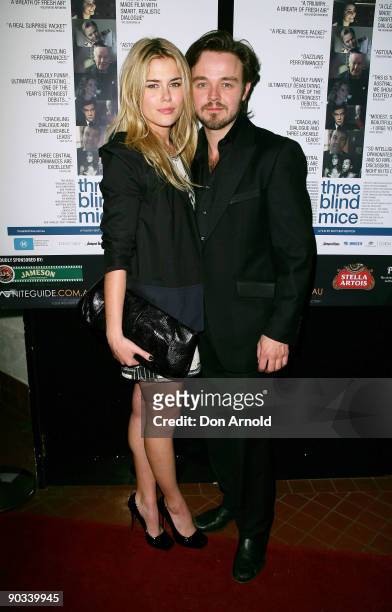 Rachael Taylor and Matthew Newton arrive for the premiere screening of 'Three Blind Mice' at the Chauvel Cinema on September 4, 2009 in Sydney,...