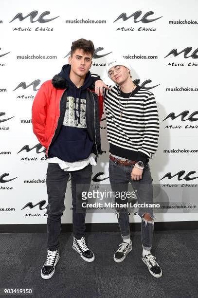 Jack Gilinsky and Jack Johnson of Jack & Jack visit Music Choice on January 10, 2018 in New York City.