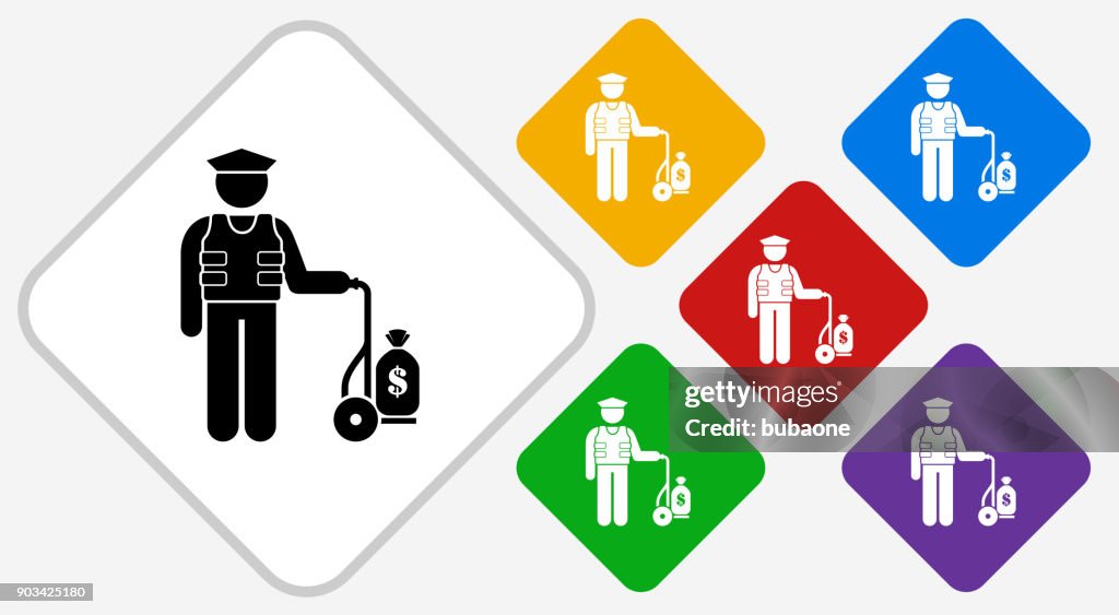 Armored Guard Color Diamond Vector Icon