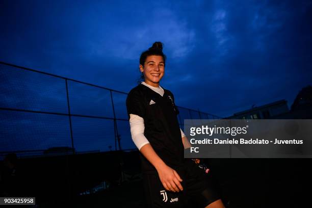 Sofia Cantore during a Juventus Women training session on January 10, 2018 in Turin, Italy.