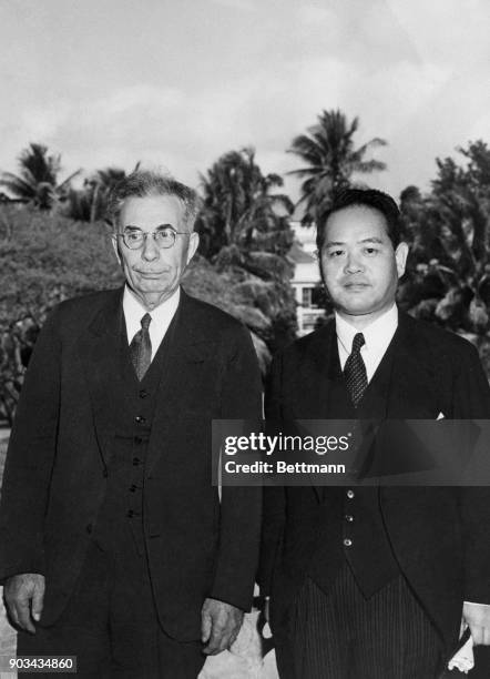 Nagao Kitta, former Japanese Consul to Hawaii with Joseph B. Poindexter, Governor of Hawaii.