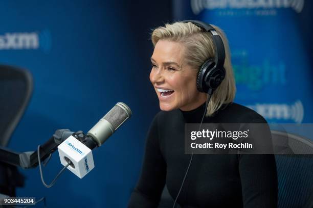 Yolanda Hadid visits SiriusXM at SiriusXM Studios on January 10, 2018 in New York City.