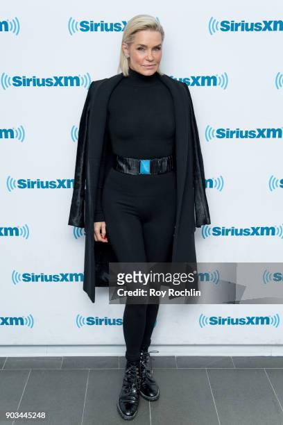 Yolanda Hadid visits SiriusXM at SiriusXM Studios on January 10, 2018 in New York City.