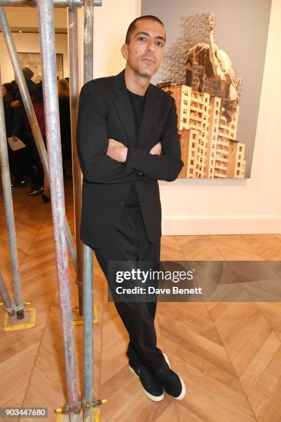 Wissam Al Mana attends the private view of "JR: Giants - Body of Work" at Lazinc on January 10, 2018 in London, England.