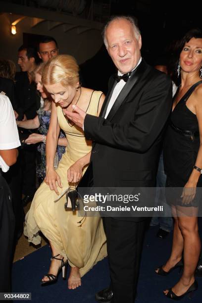 Director Werner Herzog and wife Lena Herzog attend the "Bad Lieutenant: Port Of Call New Orleans" Party during the 66th Venice Film Festival on...