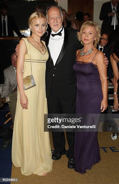 Director Werner Herzog ,wife Lena Herzog and Alberta Ferretti attend the "Bad Lieutenant: Port Of Call New Orleans" Party during the 66th Venice Film...