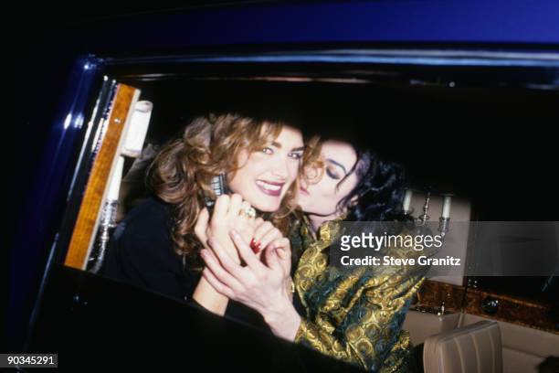 Brooke Shields and Michael Jackson attend the 35th Annual GRAMMY Awards after party at Jimmy's Restaurant on February 24, 1993 in Beverly Hills,...