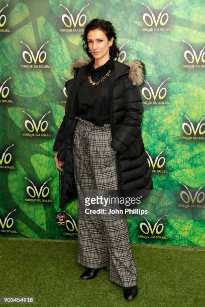 Indira Varma attends the Cirque du Soleil OVO premiere at Royal Albert Hall on January 10, 2018 in London, England.