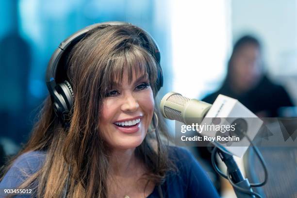 Marie Osmond visits the Andy Cohen show at SiriusXM Studios on January 10, 2018 in New York City.