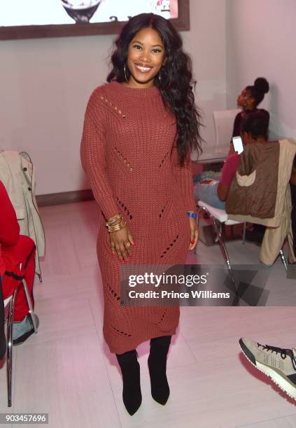 Jasmine Burke attends the 2018 Interscope National Championship Watch Party at Bytes Restaurant on January 8, 2018 in Atlanta, Georgia.