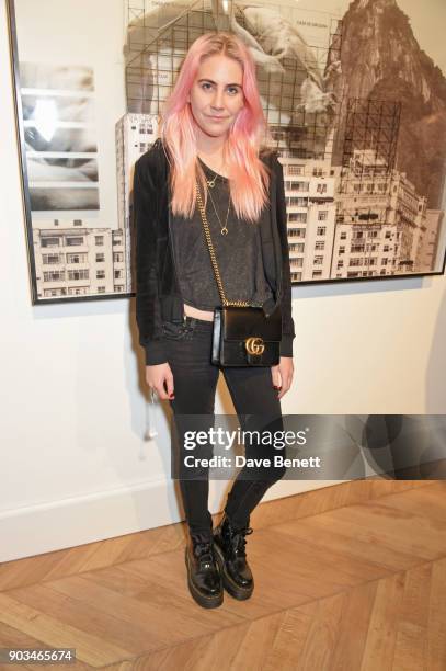 India Rose James attends the private view of "JR: Giants - Body of Work" at Lazinc on January 10, 2018 in London, England.