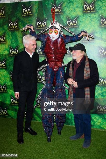Phillip Schofield and Sir David Jason arrives at the Cirque du Soleil OVO premiere at Royal Albert Hall on January 10, 2018 in London, England.