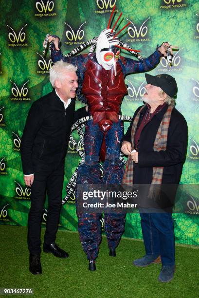 Phillip Schofield and Sir David Jason arriving at the Cirque du Soleil OVO premiere at Royal Albert Hall on January 10, 2018 in London, England.