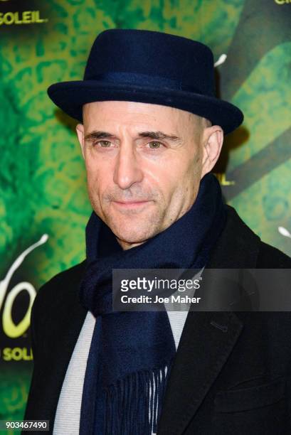 Mark Strong arriving at the Cirque du Soleil OVO premiere at Royal Albert Hall on January 10, 2018 in London, England.