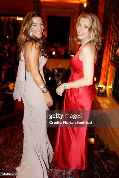 Fiona Swarovski and Dr. Gabriele Thyssen-Henne attend the 8. Russian-German Ball at the Embassy of the Russian Federation on September 4, 2009 in...