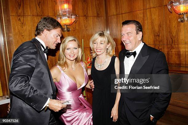 Carsten Maschmeyer, actress Veronica Ferres, Doris Schroeder-Koepf and former German Chancellor Gerhard Schroeder attend the 8. Russian-German Ball...