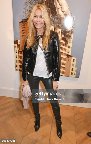 Melissa Odabash attends the private view of "JR: Giants - Body of Work" at Lazinc on January 10, 2018 in London, England.