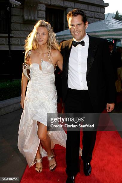 Actress Mia Florentine Weiss and Tobias Schreiber attend the 8. Russian-German Ball at the Embassy of the Russian Federation on September 4, 2009 in...