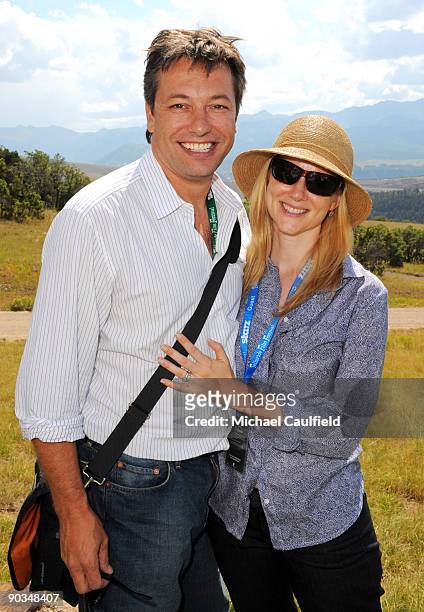 Actress Laura Linney and husband Marc Schauer attend the Patronâ??s Brunch during the 36th Telluride Film Festival held at the Opera House on...