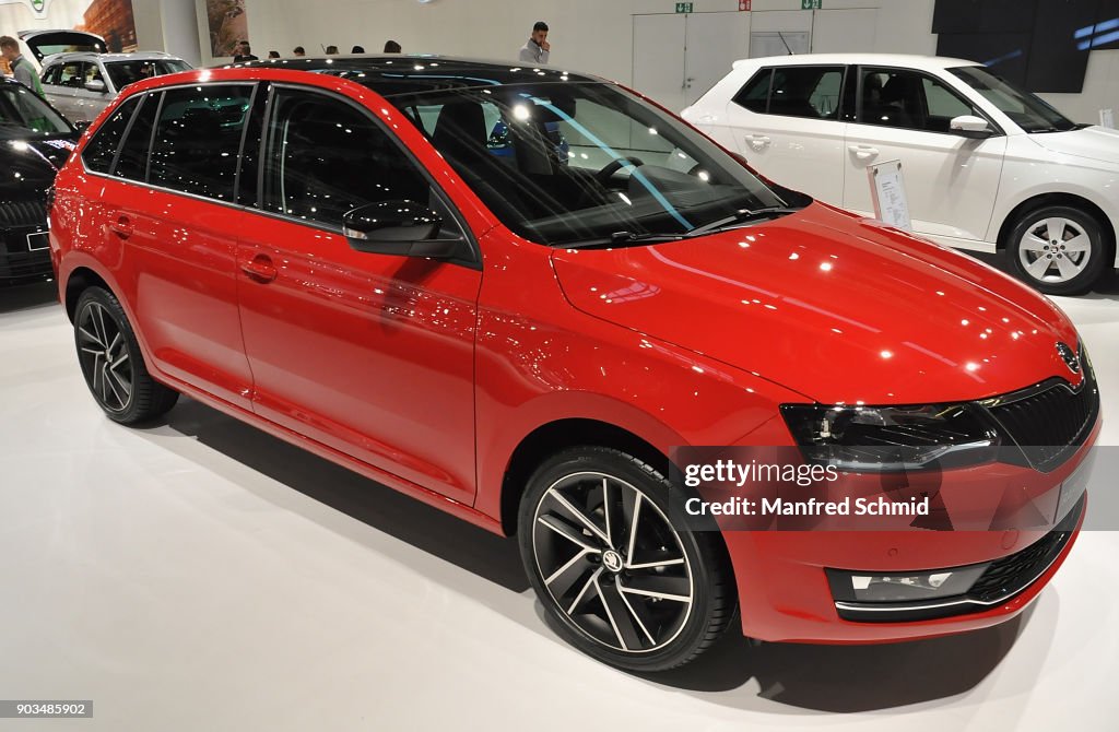 This Skoda Rapid Spaceback is displayed during the Vienna Autoshow ...