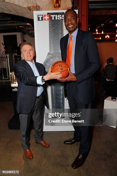 Francois Thiebaud and Dikembe Mutombo attend The Tissot x NBA Launch Party at BEAT on January 10, 2018 in London, England.