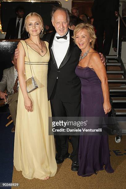 Director Werner Herzog ,wife Lena Herzog and Alberta Ferretti attend the "Bad Lieutenant: Port Of Call New Orleans" Party during the 66th Venice Film...