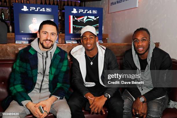 David Vujanic, guest and Michail Antonio attend The Tissot x NBA Launch Party at BEAT on January 10, 2018 in London, England.
