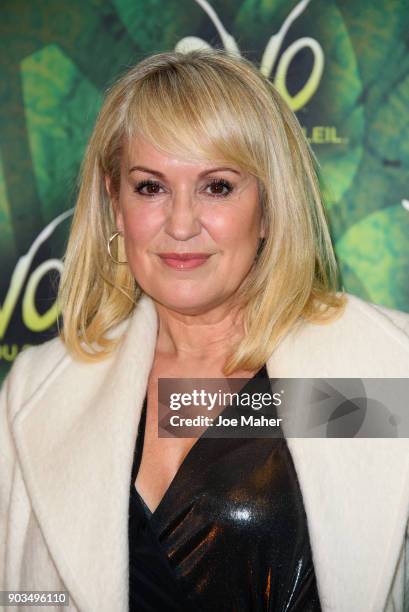 Nicki Chapman arriving at the Cirque du Soleil OVO premiere at Royal Albert Hall on January 10, 2018 in London, England.