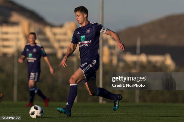 Leander Dendoncker during the friendly match between FC Utrecht vs. RSC Anderlecht at La Manga Club, Murcia, SPAIN. 10th January of 2018.