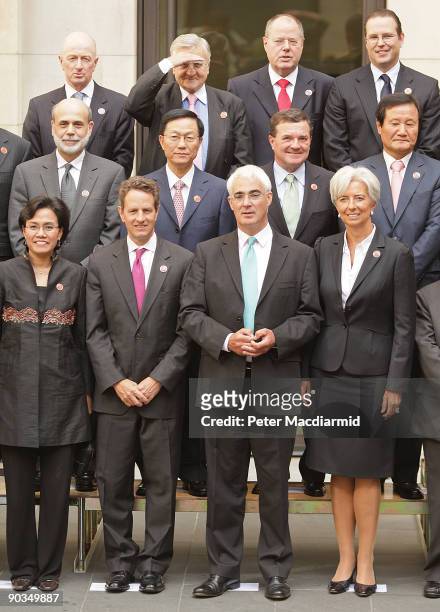 Finance ministers pose for a group photo Indonesian Finance Minister Sri Mulyani Indrawati, US Treasury Secretary Timothy Geithner, Britain's...