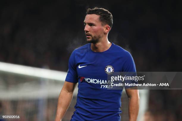 Danny Drinkwater of Chelsea looks on during the Carabao Cup Semi-Final first leg match between Chelsea and Arsenal at Stamford Bridge on January 10,...